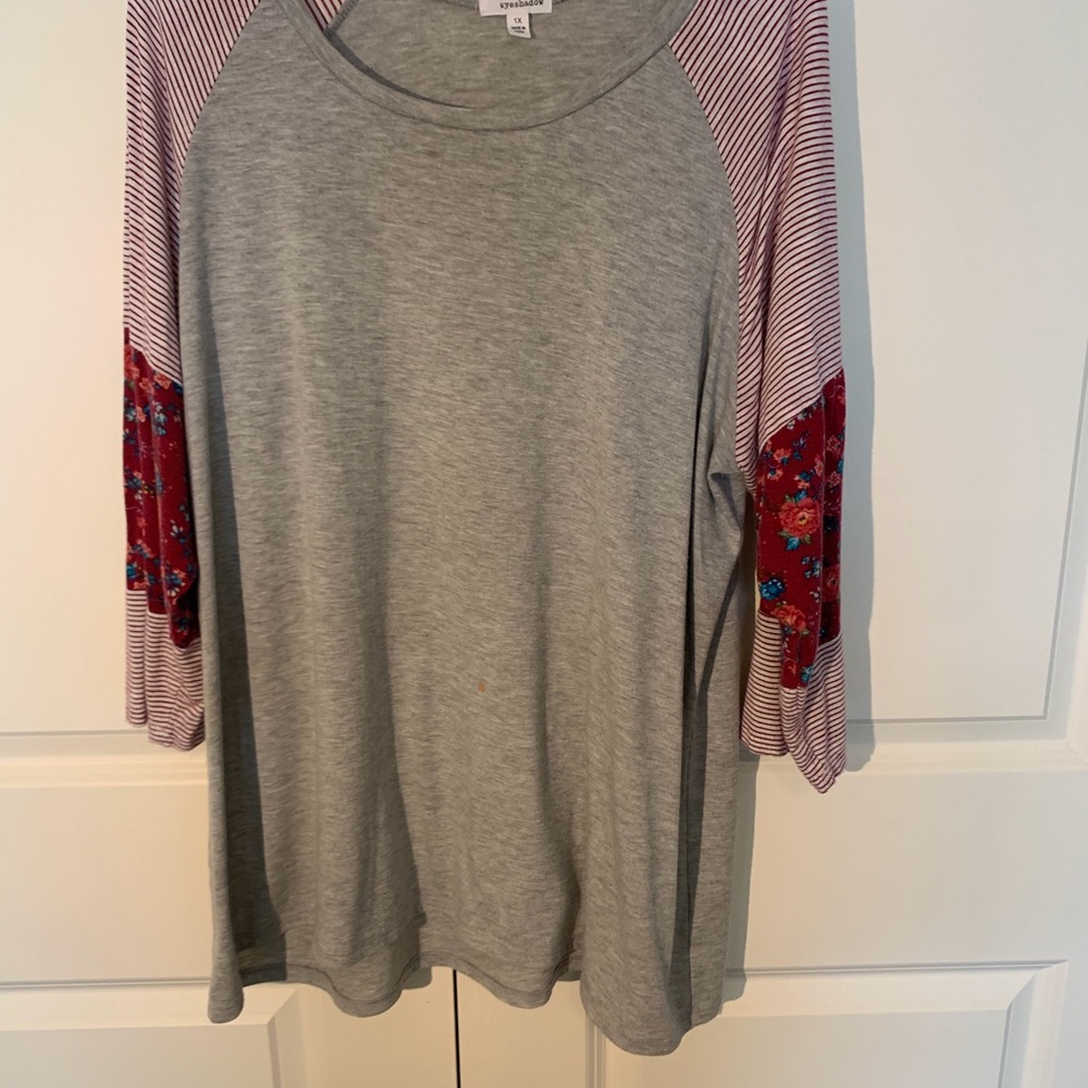 Long Tee with Baseball Style Sleeves
